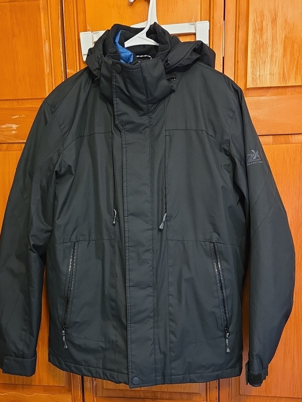 Mens ZeroXposur Black Hooded 2 In 1 Winter Coat